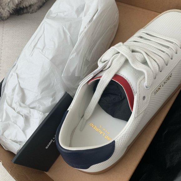 Saint Laurent Perforated Leather Sneakers Size 37 - Picture 5 of 8